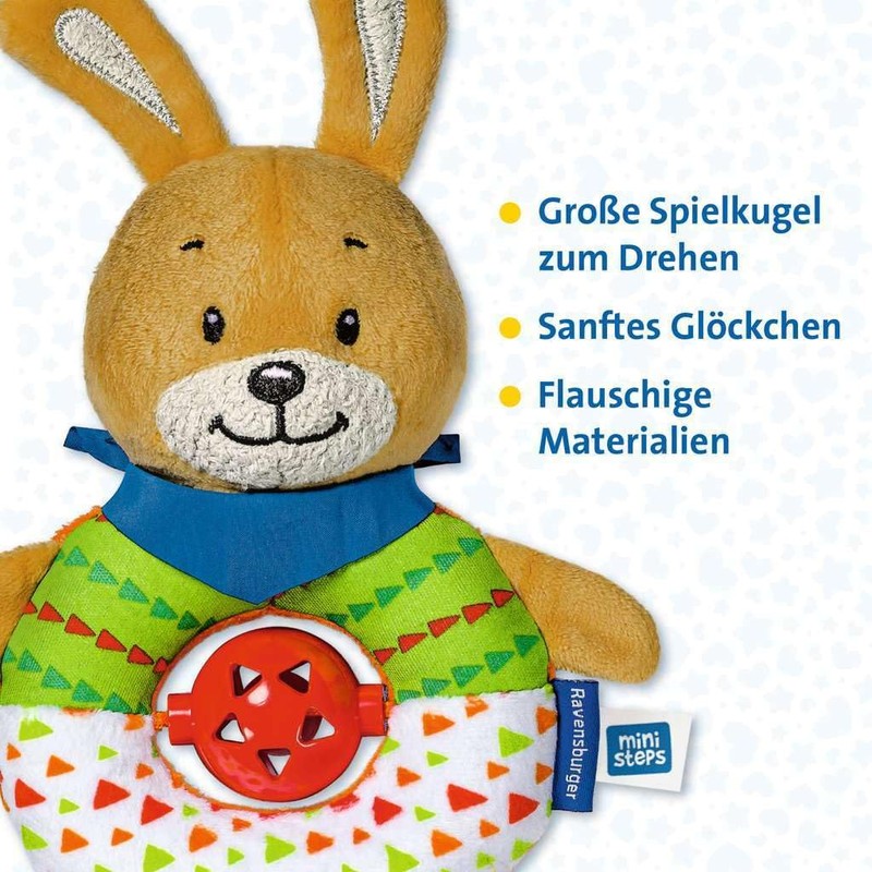 Ravensburger Ministeps 4158 Bell Bunny Grasping Toy and Cuddly Toy,