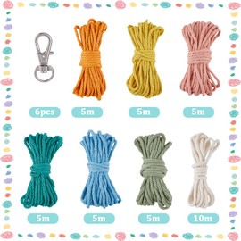 SUNNYCLUE 6 Sets Keychain Making Kit Macrame Keychain Kit Flower Wristlet Keychain Bulk Macrame Keychains with Instructions Boho Macrame Kits for Beginners Adults Handbags DIY Hanging Ornament Decor