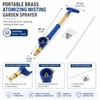 Adjustable Brass Misting Nozzle for Garden Sprayers – Push-Pull Watering