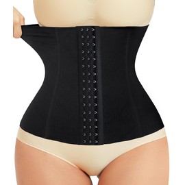 LODAY Waist Trainer Corset Shapewear Tummy Control Body Shaper Waist Cincher for Women Postpartum Belly Band Wrap(XL,Black(hook))
