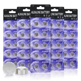 kunying 50 Pack LR44 Batteries, LR44 L1154F AG13 357 303 SR44 A76 Premium Alkaline Battery 1.5V Button Coin Cell Batteries for Toys