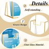 Fuyoooo 2 Pcs Gold Glass Brochure Holder Stand 4 Inch