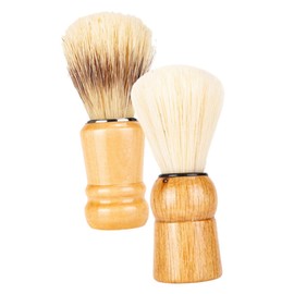Mikinona 2pcs Wood Handle Shaving Brush for Men Boar Bristle Beard Brush for Rich and Beard Care Grooming for Father Day and Salon Use