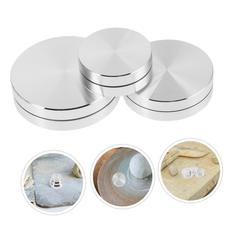 TEHAUX Miniature Aluminum Alloy Turntable Base Small Rotating Display Platform