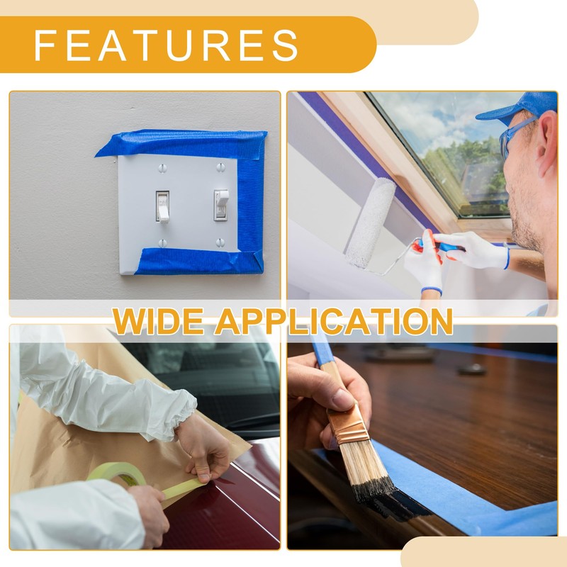 Partuto 4 Pcs 0.8 Inches x 60.1 Yards Universal Painters