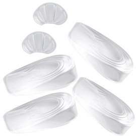 3 Paar Fersenpolster Gel Fersenkissen, Fersensporn Einlagen(1cm & 2cm), Schuheinlagen Erhöhung Transparente, fersenkeil Silikon Fersenkissen Erhöhung für Männer und Frauen