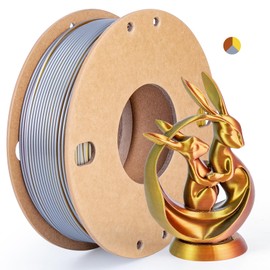 dikale Silk Tricolor PLA+ 3D Printer Filament 1.75mm No Tangle, Neatly Wound Filament Net Weight 250g Spool, PLA Pro Plus, Gold & Silver & Copper