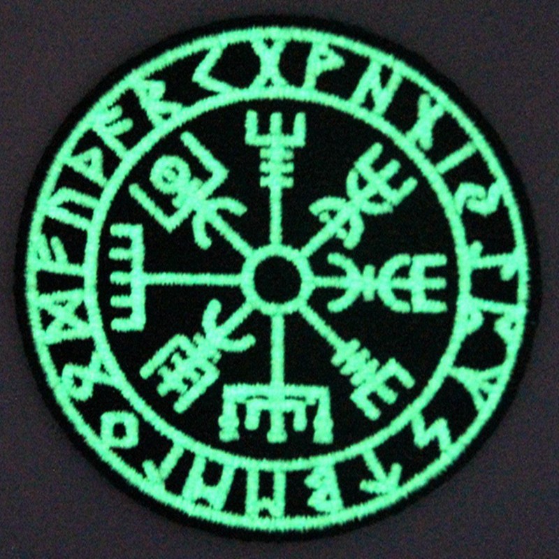 Viking Compass Norse Rune Glow in the Dark Embroidered Velcro
