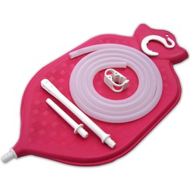 The Perfect Enema Bag Kit for Colon Cleansing With Superior Grade Silicone Hose (2 quart, open top) + 10 Colon Tips (12Fg)