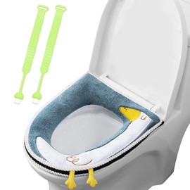 1 Piece Duck Print Toilet Seat and 2 Pieces Toilet Lid Lifter, Cartoon Toilet Seat, Toilet Accessories, Waterproof Toilet Seat