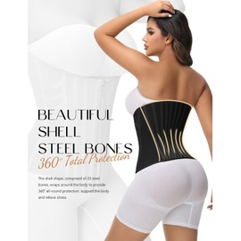 SHAPSHE Waist Trainer for Women Tummy Control Waist Cincher Corset Shapewear Hourglass Sport Workout Body Shaper Belly Band Hook