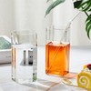 6 Pieces Square Drinking Glasses 13 oz Square Glass Cups