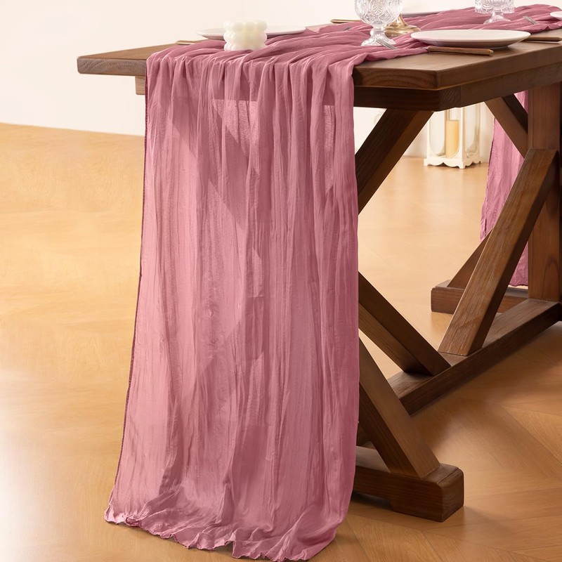 Socomi Fall Thanksgiving Table Runner Cheesecloth Table Runner 120 inch