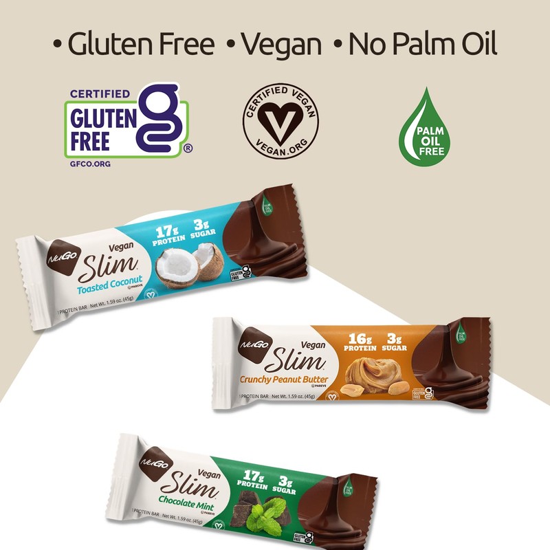 Nugo Slim Dark Chocolate Toasted Coconut, 16g Vegan Protein, 3g