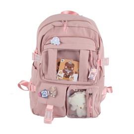 Kawaii Backpack Large Capacity Cute Bear Accessories Backpack for School Multi Pocket Japanese School Bag for Teen Girls