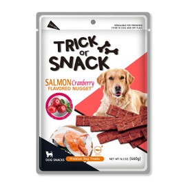 Trick or Snack Dog Treats - Natural Smoked Delicious Soft Tender Nutritious Healthy Beef Chicken Salmon Chews Jerky Snacks 12 Flavors Salmon Cranberry