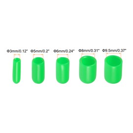Rebower 50 Pack Screw Thread Protector Cover Rubber End Caps, [for Screw, Bolt, Rod End Cap] - 1/8 inch 3/16 inch 1/4 inch 5/16 inch 3/8 inch Inner Dia/Green