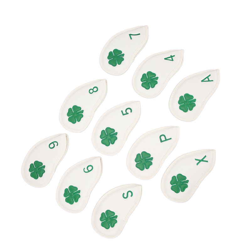10 PCS Golf Club Head Covers Four Leaf Clover Pattern