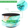Czzmy Round Leather Art Supply Organizer,Remote Control Holder,360 Degree Spinning,Multi-Functional