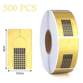 LiBiuty Nail Forms, 500PCS Acrylic Nail Forms, Gold Horseshoe Nail Extension Tips, Nail Forms for Acrylic Nails, Acrylic Nail/UV Gel Nail Extension Forms Guide Stickers