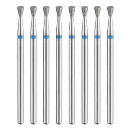 HARFINGTON 8pcs 120-140 Grits Diamond Grinding Bit 2.5mm Inverted Cone Head 2.35mm Shank 3mm Length Stone Sanding Drill Bits Rotary Tool for Ceramic Glass Nails Grinding Polishing