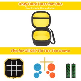 WinSTEM Carrying Case Compatible with GiiKER Tic Tac Toe Bolt Game,3-in-1 Handheld Puzzle Game Console,Protective Storage Case for GiiKER Tic Tac Toe Accessories for Kids and Adults (Case Only),Black
