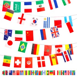 World Flags Bunting Flags of the World Bunting 200 Countries Flags 50m, World Flags Bunting International Flags Bunting Banner Oly Game 2024 Party Decorations for Garden Bar Outdoor