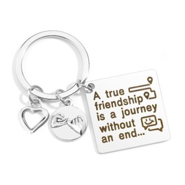 Friends Keychain - Best Friend Birthday Gifts for Women Men - Unique Friendship Ideas for Valentine's Day, Thanksgiving