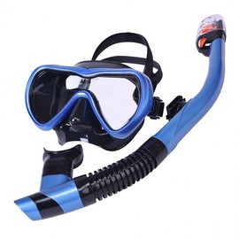 Aroa Premium Snorkeling Diving Mask Set (Deep Blue)