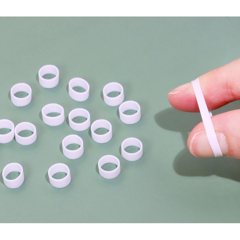 ONLYKXY 200 Pieces White Mini Silicone Cable Ties 0.3 inch