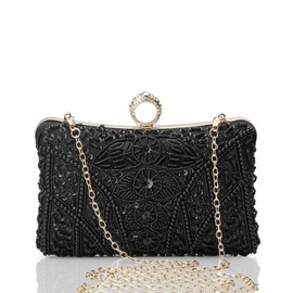 BABEYOND Evening Clutch Purses for Women - Vintage Evening Bag Accessories for Women Gatsby 1920s Beaded Sequin Clutch, X-black, One Size