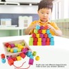 Beads Threading Toy, Wooden Safe Non-toxic Educational Stacking Block Tough