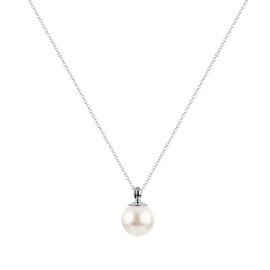 Nena Lina Women's Silver Necklace with Pearl Pendant, Kas 227, Silver, Silver