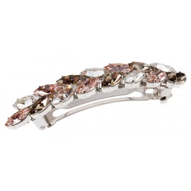 L. Erickson Large Ivy Crystal Barrette, Vintage Rose | Greige | Silvershade