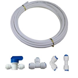 MATTOX 3/8 inch RO Water blue Tubing, Hose Pipe for RO Water purifiers System,+quick connector 4pcs. (tubing 2meters)(white)
