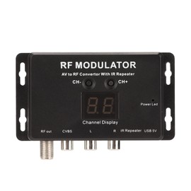 RF Modulator, UHF Modulator TV Link Modulator AV to RF Converter for Global or External Eetups Using NTSC PAL B G, 1, D K, L M N TV Formats