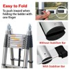 Aluminum Telescoping Ladder with Stabilizer, 12.5FT Telescopic Ladder Portable Extension