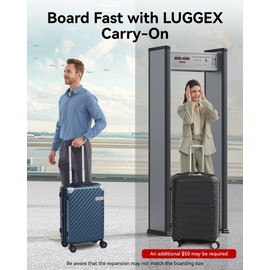 LUGGEX Luggage with Spinner Wheels - Polycarbonate Expandable Hard Shell Suitcase, Carry-On 20-Inch, Yellow