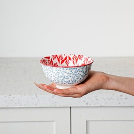 Cerkik Ceramic Dessert Bowls Set - Small 12 Oz Cereal Bowls - 4.75 Inch Ice Cream Bowls for Fruit, Snack, Side Dishes, Dipping Sauce - Microwave Dishwasher Safe - Set of 6 - Assorted Colors