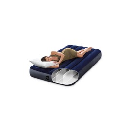 Intex 64757E Dura-Beam Standard Downy Air Mattress: Fiber-Tech - Twin Size - 10in Bed Height - 300lb Weight Capacity - Pump Sold Separately