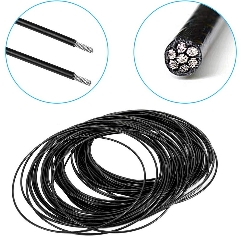 Amadget Stainless Steel Black Wire Rope, Globe String Lights Hanging