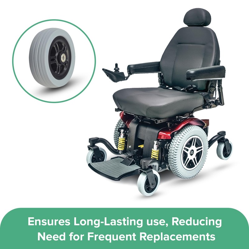 AlveyTech 6"x2" (150x50) Front Anti-Tip/Rear Caster Wheel for Jazzy 614