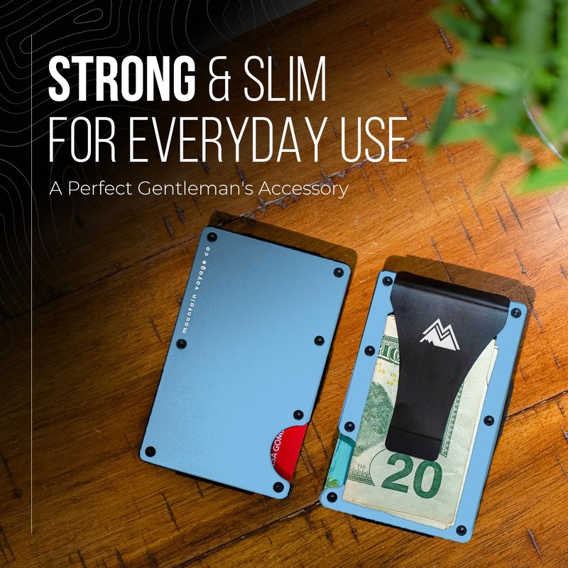 Mountain Voyage Minimalist Wallet for Men - Slim RFID Wallet,