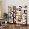 SUPERJARE Triple 4 Tier Bookshelf, Bookcase with 11 Open Display