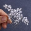 Missgrace Bridal Leaf Rhinestones Hair Comb Sparkling Dainty Rhinestones Headpiece