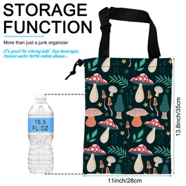 Car Trash Bag Mushroom Car Garbage Bag Hanging Car Trash Can for Back Seat with Drawstring