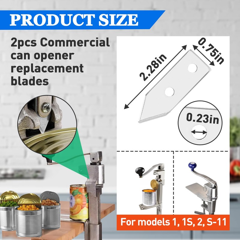 2 Pcs Commercial Can Opener Replacement Blades Compatible with Edlund