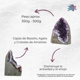 Fuwu, geoda Amatista cuarzos para Decoracion hogar/Decoracion Escritorio () Cristales Naturales, Calidad Premium (350gr - 500gr)