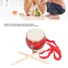Kids Chinese Drum Plastic Sheepskin Maple Wood Red Color Children