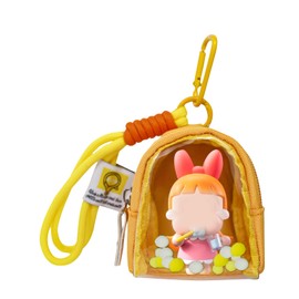 Clear Protective Display Case Cover Bag for Plush Doll Accessories with Keychain, Hanging Storage Bag Only for 3.35 Inches Doll, Carrying Case Purse for Travel or Home Decor (Yellow)